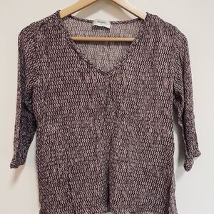 Chic Women's Blouse in Purple and White